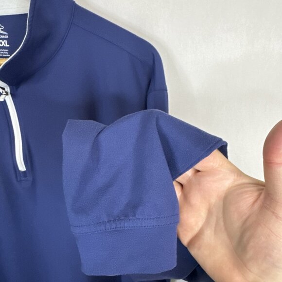 Rhoback Pullover Shirt Mens XXL Blue Quarter Zip Pullover Performance Golf - Picture 2 of 5